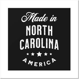 Made In North Carolina, USA - Vintage Logo Text Design Posters and Art